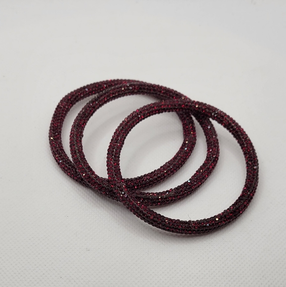 Unbranded Jewelry - Burgundy Pave Crystal Bracelets